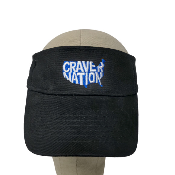 White Castle Craver Nation Strapback Sun Visor Hat Black Adjustable Embroidered - Picture 1 of 10